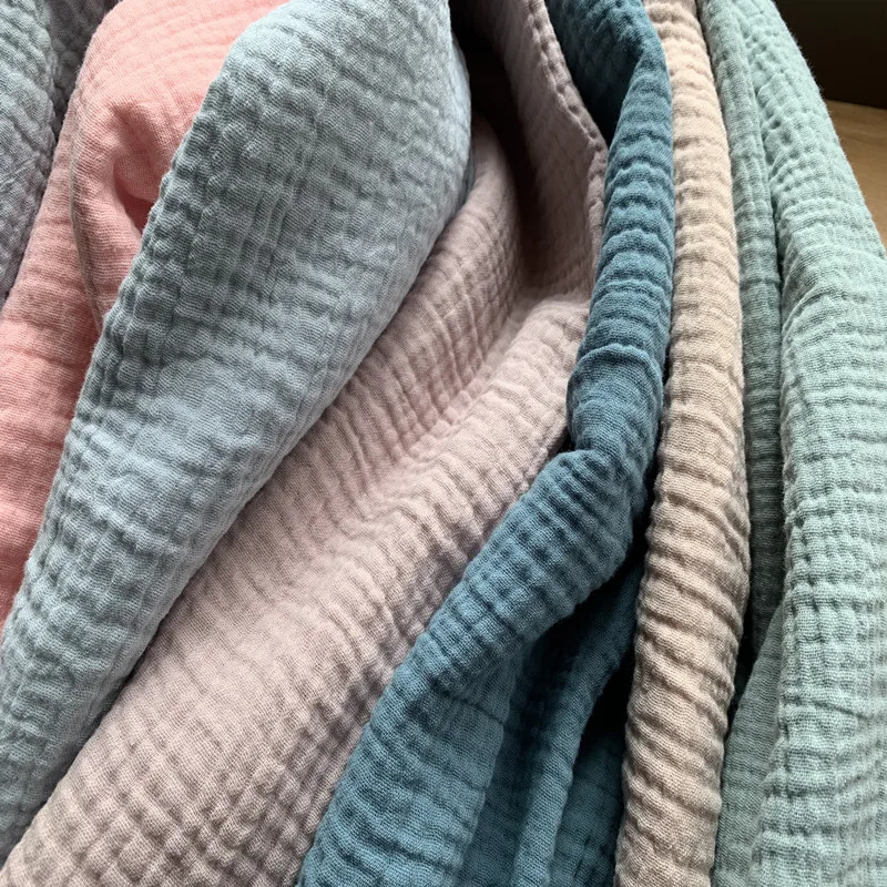 Натуральная 100% хлопчатобумажная ткань с двойной марлей гофрированная ширина 135