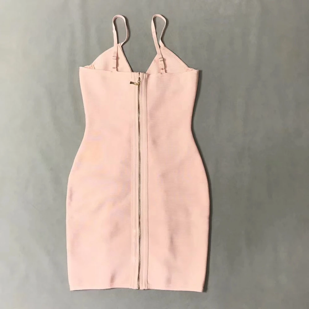 Модное женское сексуальное Бандажное платье на бретельках синего и розового