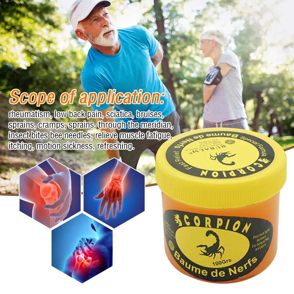Scorpion Balm Muscle Back Neck Pain Relief Cream Headache Dizzy Itch Vomit Refreshing Cool Ointment Body Massage Cooling Oil |