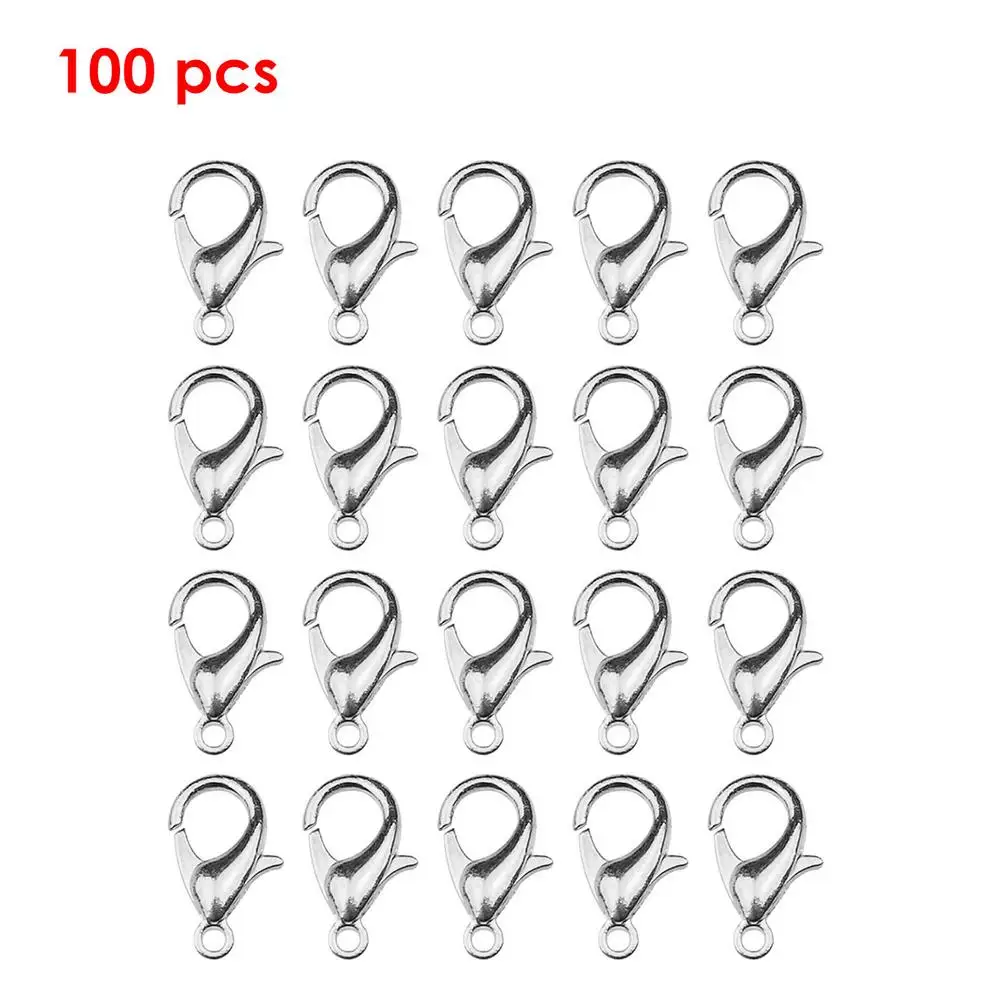 

100Pcs/lot Metal Alloy Lobster Claw Clasps Hooks For DIY Jewelry Necklaces Bracelets Chains Connector Set Keychain Accessories