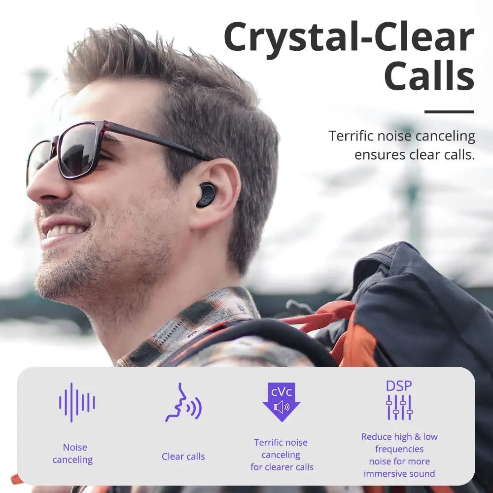 Tronsmart Onyx Free Беспроводные наушники True УФ Bluetooth QualcommChip с aptX IPX7
