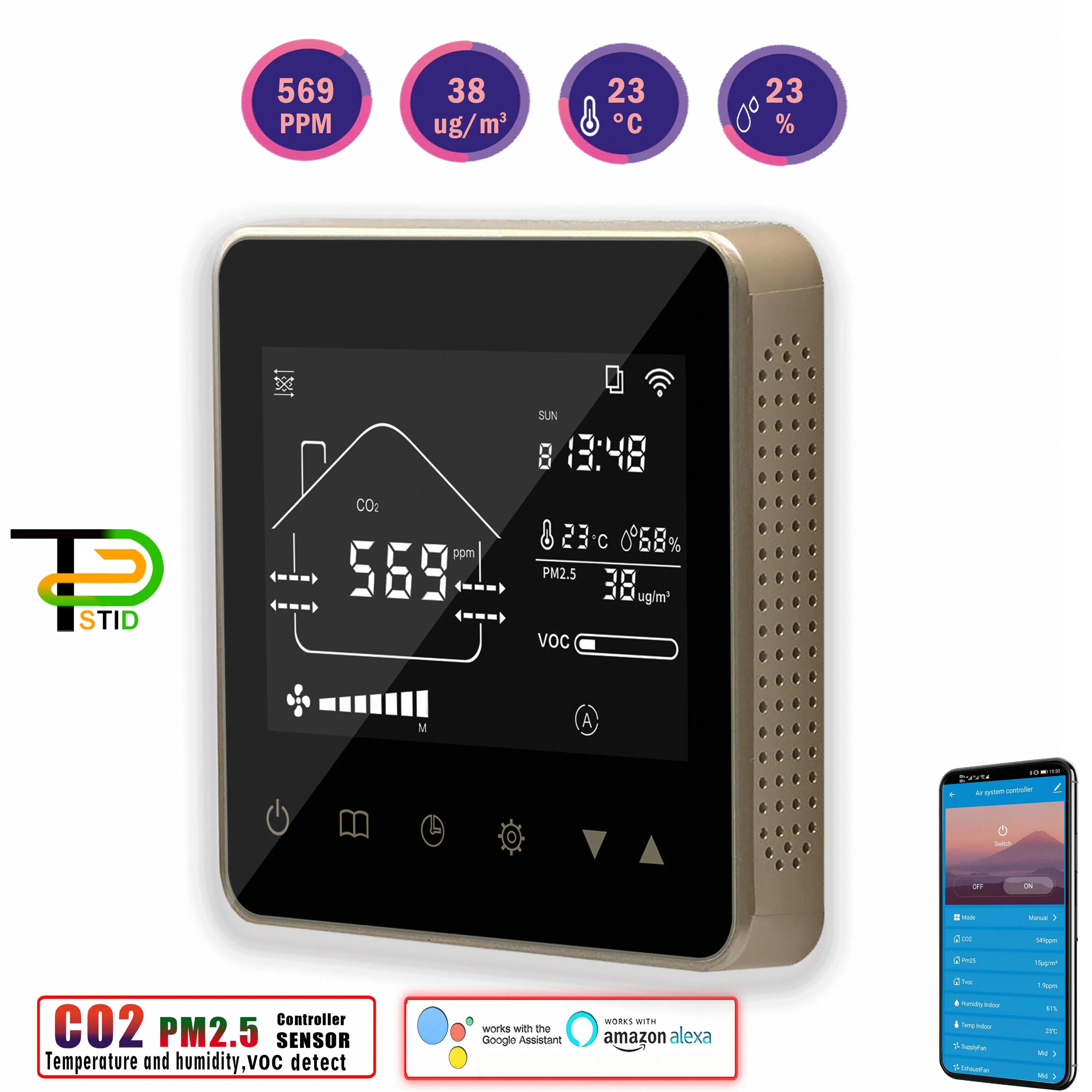Wi-Fi CO2 PM2.5 датчик температуры и влажности VOC газоанализатор для контроллера