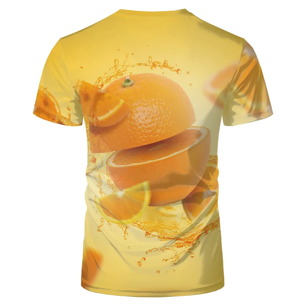 

New summer 3D Fruit digital print T-shirt lemon strawberry grape orange banana short sleeve T-shirt holiday style o-neck T-shirt
