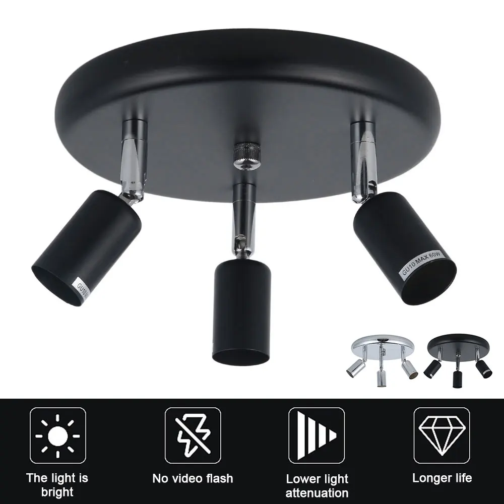 Черная бронзовая основа для лампы GU10 патрон в античном стиле металлический