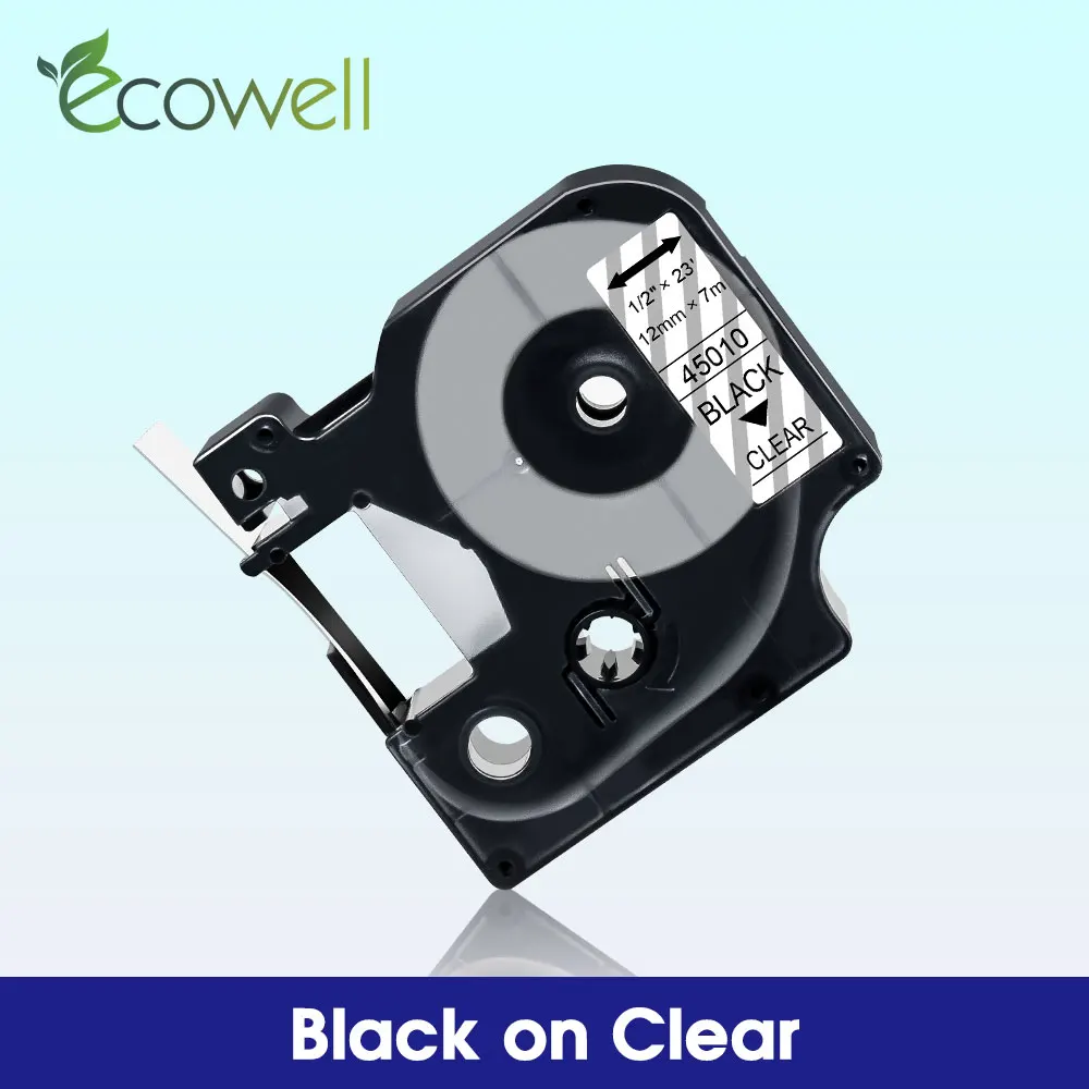 

Ecowell 45010 printer ribbon Compatible for Dymo D1 45010 12mm Label Tape for Dymo LabelManager 160 210D 280 360D label maker