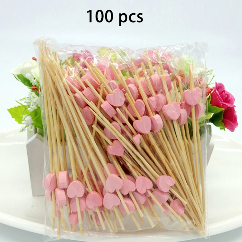 

100Pcs/Pack Disposable Travel Accessories Party Dessert Stick Cupcake Fruit Fork Portable Teeth Cleaning Tools Bamboo