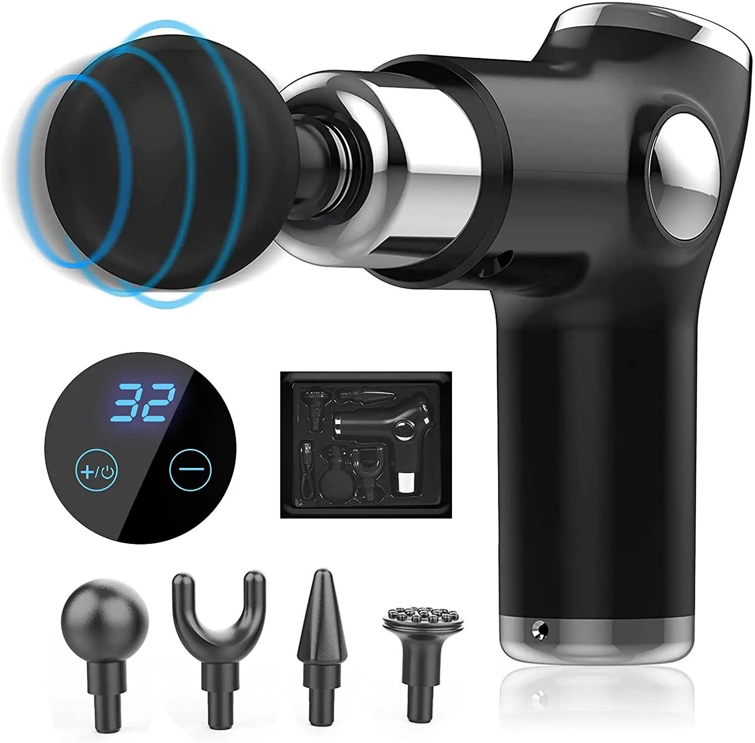 ЖК дисплей мини панель пистолет Портативный USB Перезаряжаемые массажный