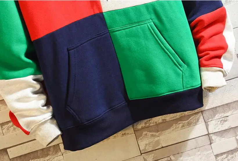 

patchwork hoodies Men's Sweatshirt 2020 Winter New Funny Printing geometric High Street Hip hop Sweatshirts Streetwear w1512