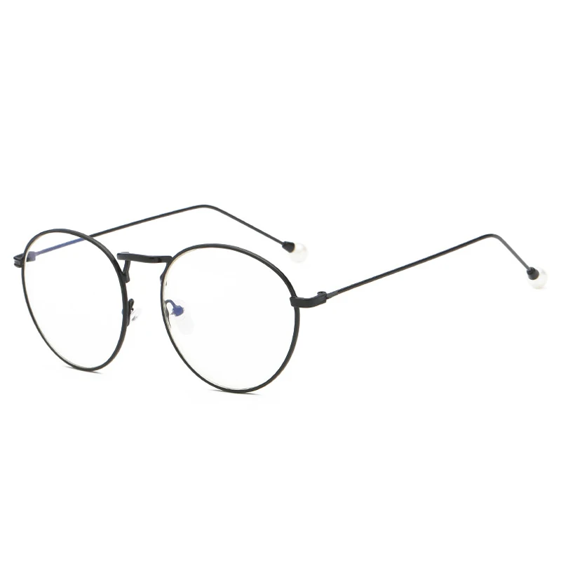 Black Myopia 6.0 Iboode роскошные женские перламутровые готовые очки для близорукости металлические круглые Рецептурные очки для близоруких женщин близорукие унисекс 1 шт - Цвет оправы: Black Myopia 6.0