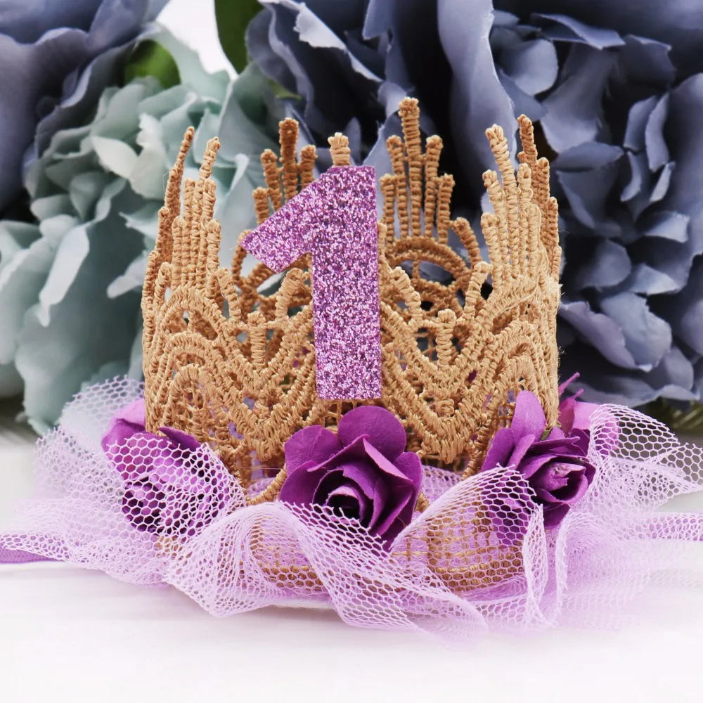 Новинка корона повязка на голову с цветочным кружевом Золотая тиара для