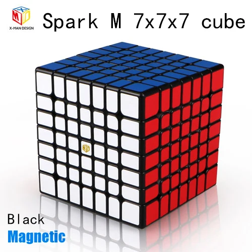 Spark M Black Дизайн Qiyi X-Man Spark M 7x7x7 волшебный магнитный кубик без наклеек профессиональные магниты Spark 7x7 скоростной куб головоломка Cubo magico - Цвет: Spark M Black