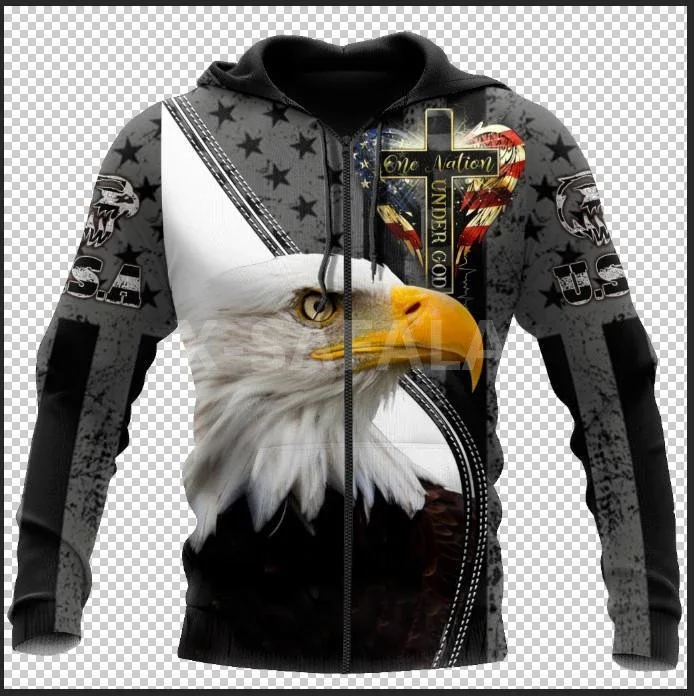 Толстовка унисекс на молнии с принтом Орл король неба | Мужская одежда