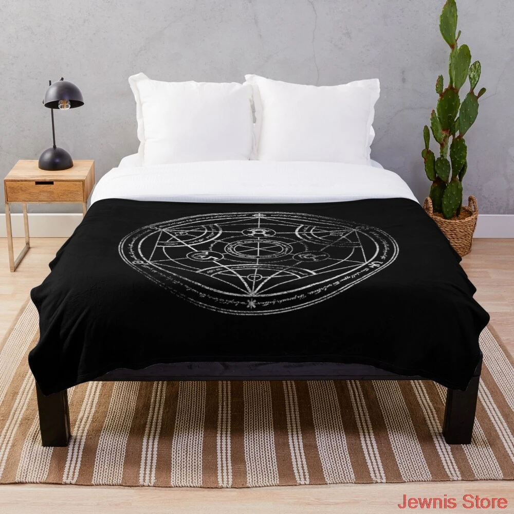 

Human transmutation circle chalk Throw Blanket blanket cover, warm decoration, bed and sofa, applicable to men and women