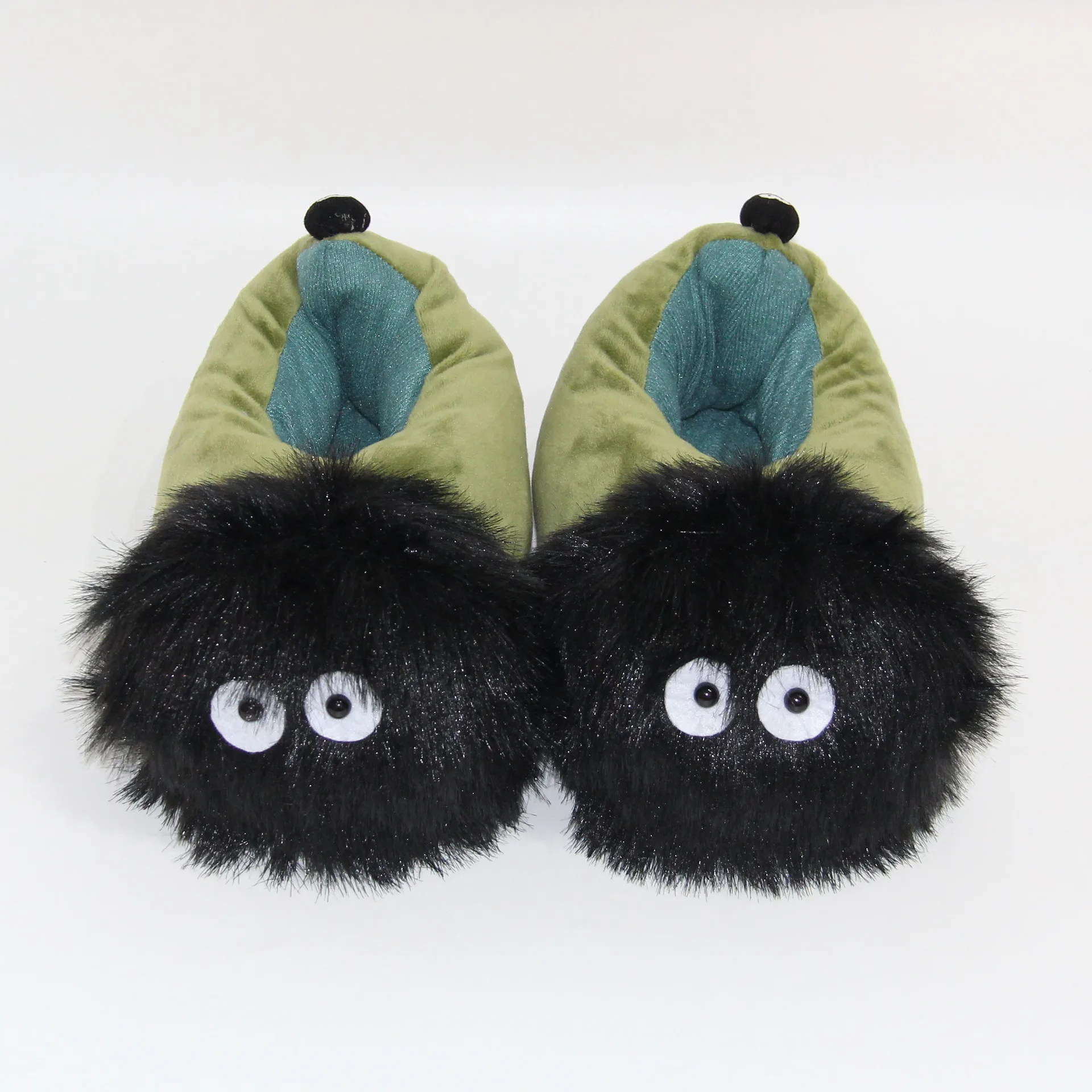 

Women Funny Black Fuzzy Slippers For Winter Parent-Child Plush Home Shoes Sliders House Indoor Fluffy Fur Slipers For Female