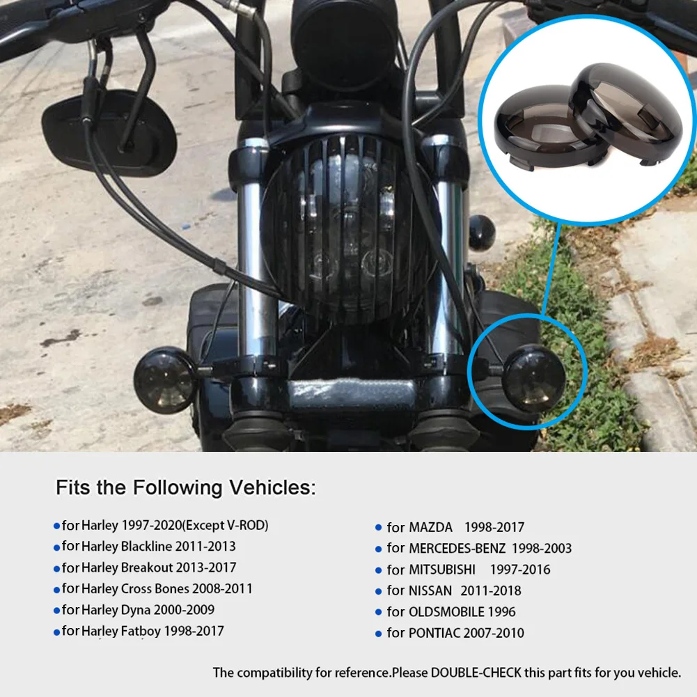 4pcs Smoked Front Rear Bullet Style Turn Signal Lens for HARLEY Davidson Blackline Breakout Cross Bones Dyna Fatboy Softail Spor - купить по