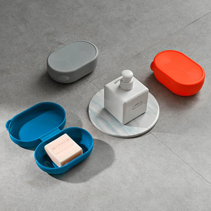 

1pcs Portable Plastic Bathroom Shower Soap Box Tray Dish Storage Holder Plate Home Travel Soap Protector Case