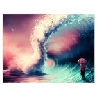 Алмазная 5D мозаика сделай сам, картина квадратной и круглой формы с пейзажами мультфильмов, океанская волна, вышивка крестиком, украшение для дома FC468