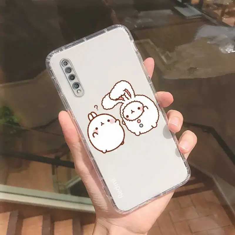 Милый прозрачный чехол molang с мультяшным кроликом для Xiaomi redmi note x f poco 10 11 9 7 8 3 i t s pro