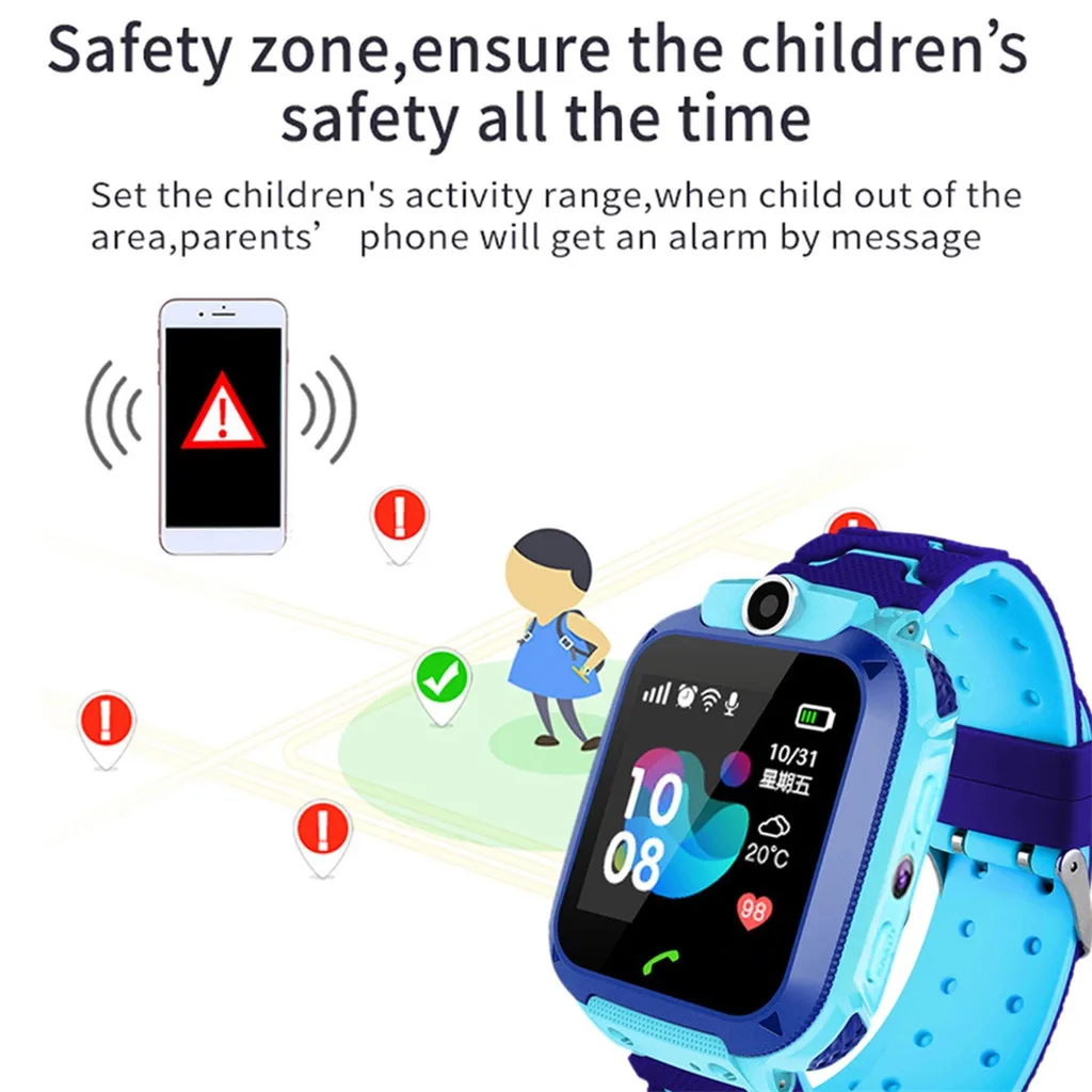 Kids Smart Bracelet Band LBS Locator Tracker Watch Telephone SOS Touch Screen Anti-Lost Waterproof For Gift | Электроника