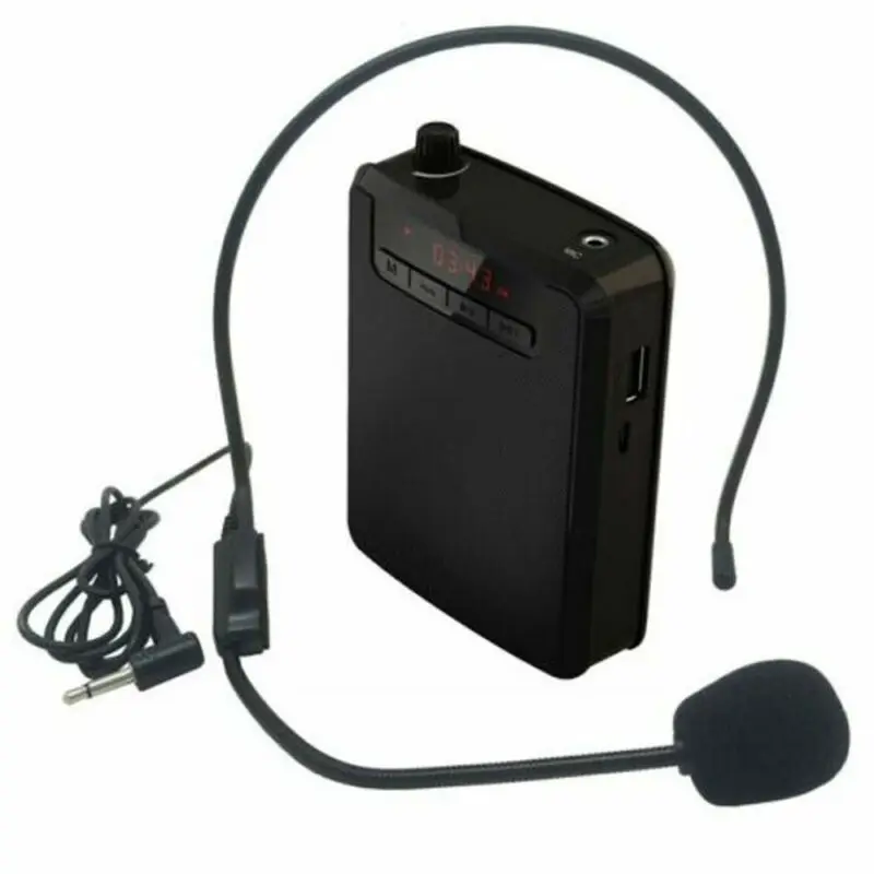 Портативный усилитель голоса Мегафон проводной микрофон громкий динамик FM-радио