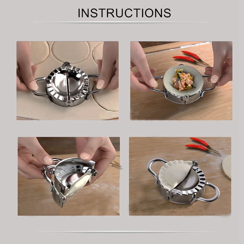 

Stainless Steel Dumpling Mould Silver Color Two Size 10cm/8cm Quick Cooking Dumplings Reusable Stainless Steel Dumpling Mould