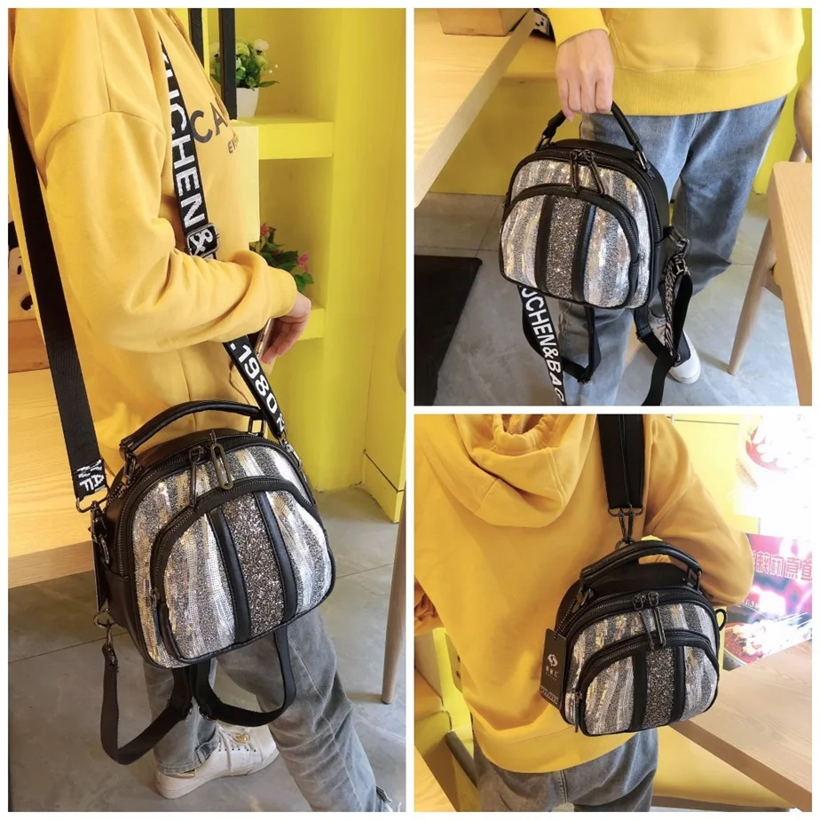 Модный женский рюкзак со стразами повседневная дорожная сумка в Корейском стиле