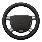 Накидка ручной работы из черной искусственной кожи для Ford Mondeo Mk3 чехол рулевого колеса автомобиля 2002 2003 2004 2005 2006