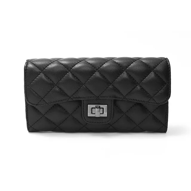 Женский Длинный кошелек из натуральной овечьей кожи с V образным узором|Женские