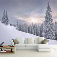 custom mural wallpaper 3d stereo snow scenery winter woods fresco living room tv sofa bedroom background wall papel de parede 3d