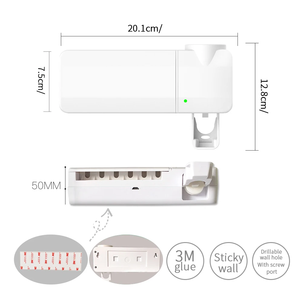 Антибактериальный 2 в 1 УФ-светильник стерилизатор для зубной щетки с