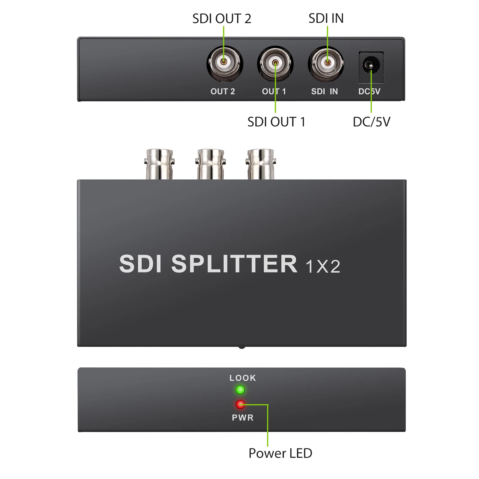Разветвитель Neoteck SDI 1x2 1 in to 2 Out поддерживает SD-SDI HD-SDI 3G-SDI ретранслятор удлинитель с