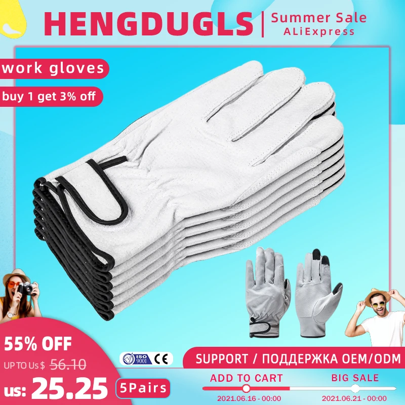 HENDUGLS защитные рабочие перчатки из натуральной кожи сварочные износостойкие для