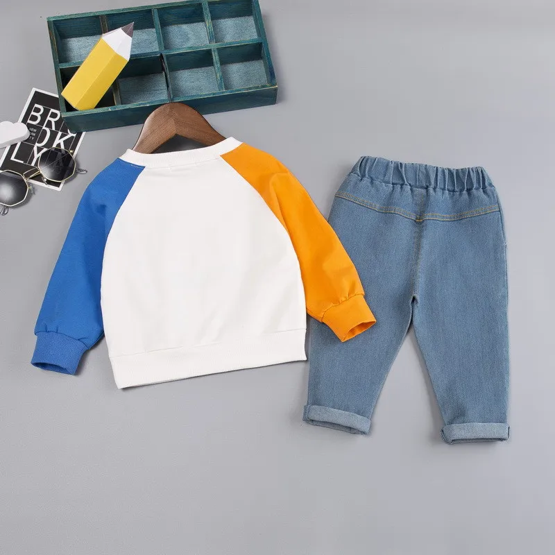 0-4 years High quality boy girl clothing set 2019 new autumn sport active solid kid suit children baby T-shirt+pant | Детская одежда и