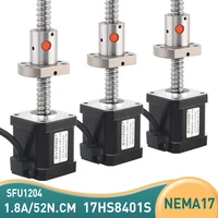 3pcs nema17 stepper motor 17hs8401s sfu1204 150mm 250mm 350mm 1 8a 52n cm 48mm ballscrew motor for 3d printer monitor equipment