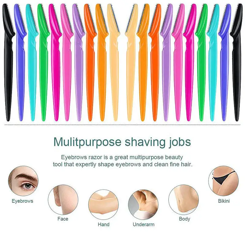 10 шт. Бритва для бровей безболезненная портативная триммер инструменты