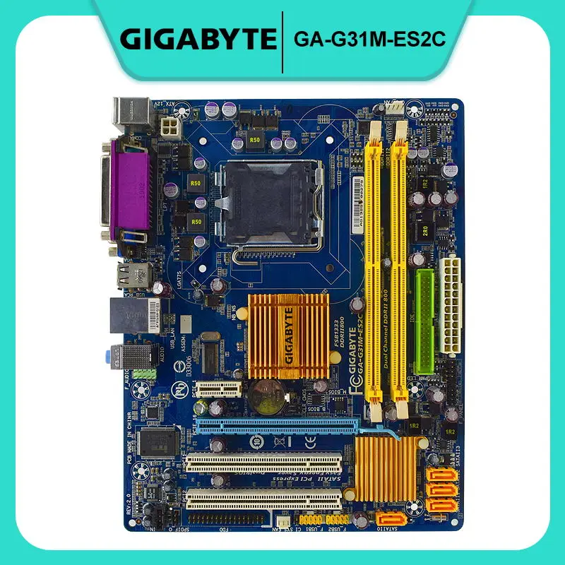 

For GIGABYTE GA-G31M-ES2C Desktop Motherboard Intel G31 LGA 775 DDR2 4GB USB2.0 VGA Micro ATX Used Mainboard