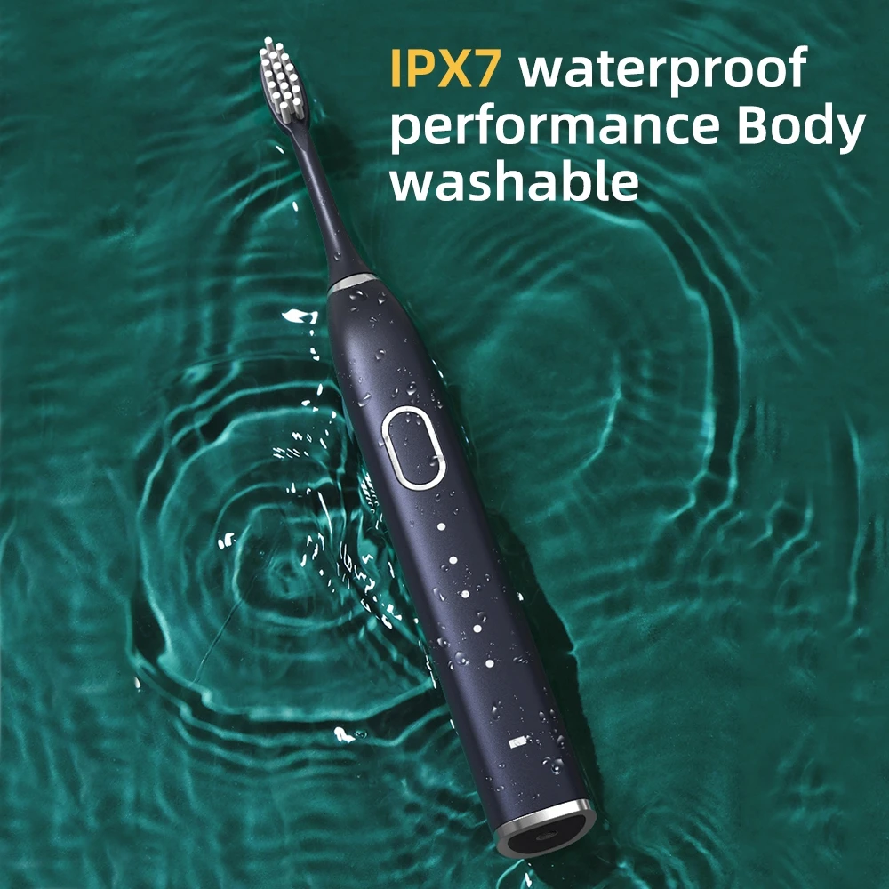 

2021 Sonic Electric Toothbrush Rechargeable Toothbrush IPX7 Waterproof 5 Mode USB Charger Replacement Heads Set Teeth Cleaning