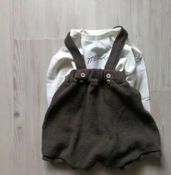 

2021 ins spring and summer boy and girl baby comfortable waffle open buckle casual one-piece overalls
