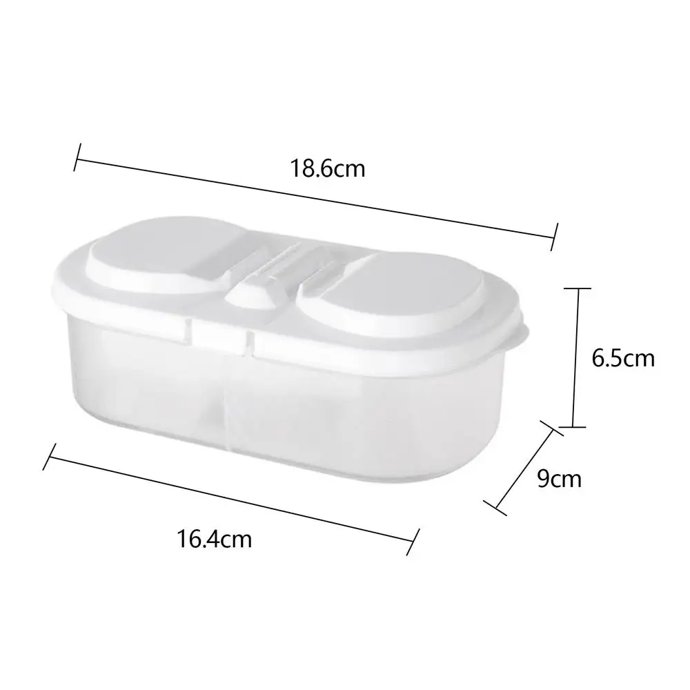 

Storage Double Cell Clamshell Crisper Plastic Kitchen Container Sauce Food Box Multigrain Storage Tank Transparent Sealed Cans
