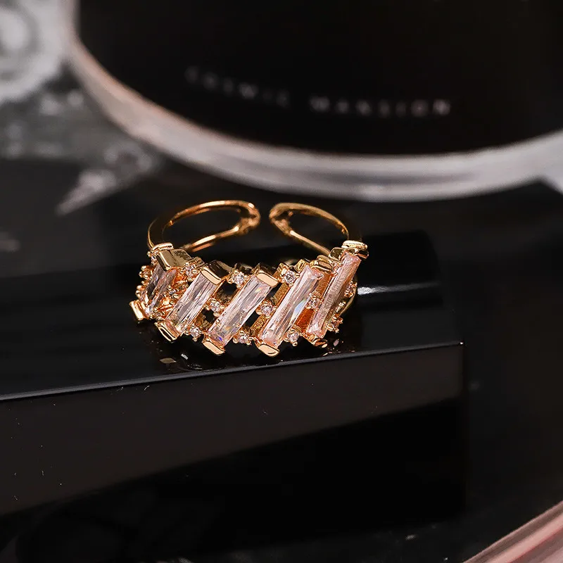 Эффектные роскошные открытые кольца с цирконом для женщин и новинка 2020 изящные