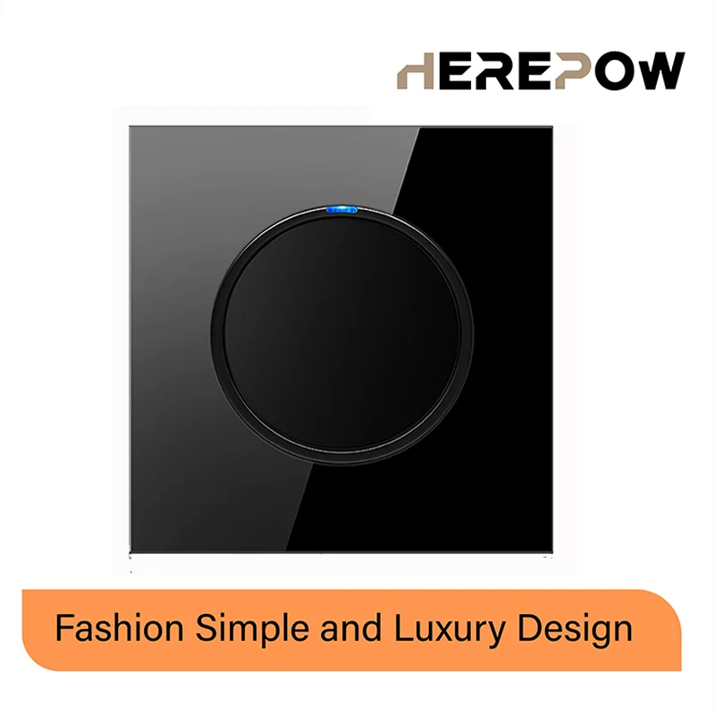 Черный хрустальный настенный выключатель Herepow европейская розетка звуковые