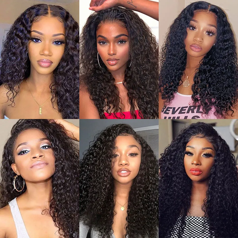 250% Water Wave Lace Front Wig Transparent Wigs For Women Cheap Human Hair Brazilian Remy T-Part Curly | Шиньоны и парики