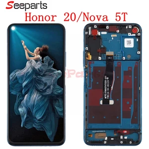 Дисплей для Huawei Nova 5T Honor 20, ЖК-дисплей с сенсорным экраном и дигитайзером с рамкой для 6,26 