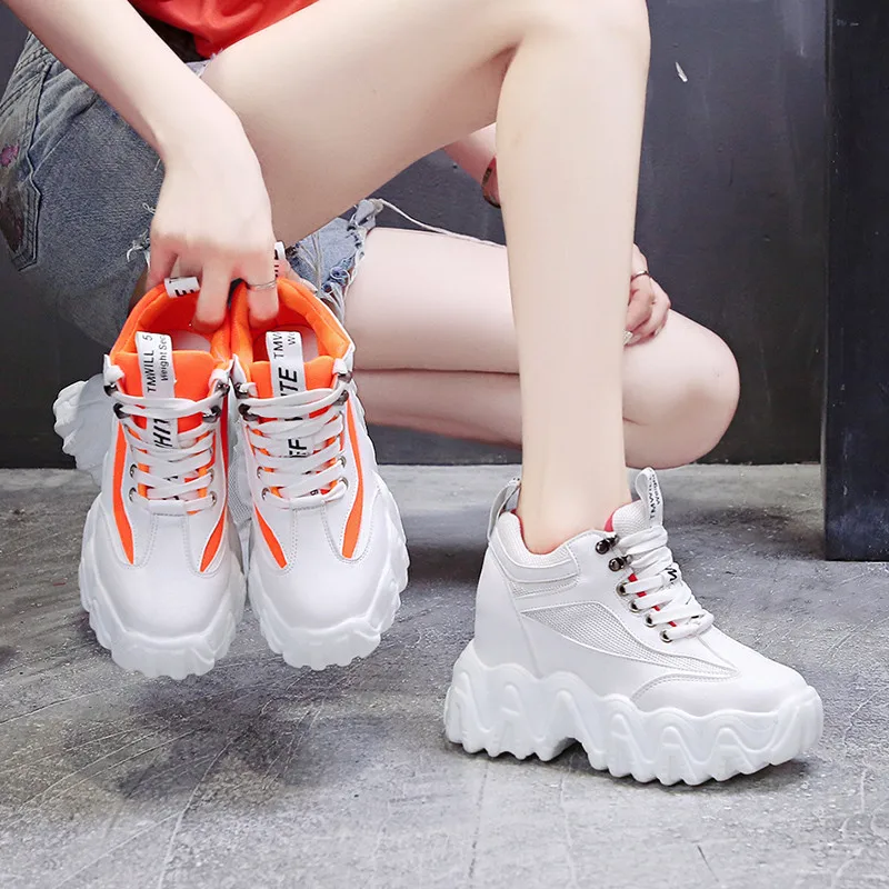 

Fashion Woman High Platform Sneakers 2020 new Female Shoes Internal increase Breathable Zapatos Casual shoes Mujer size 35-39