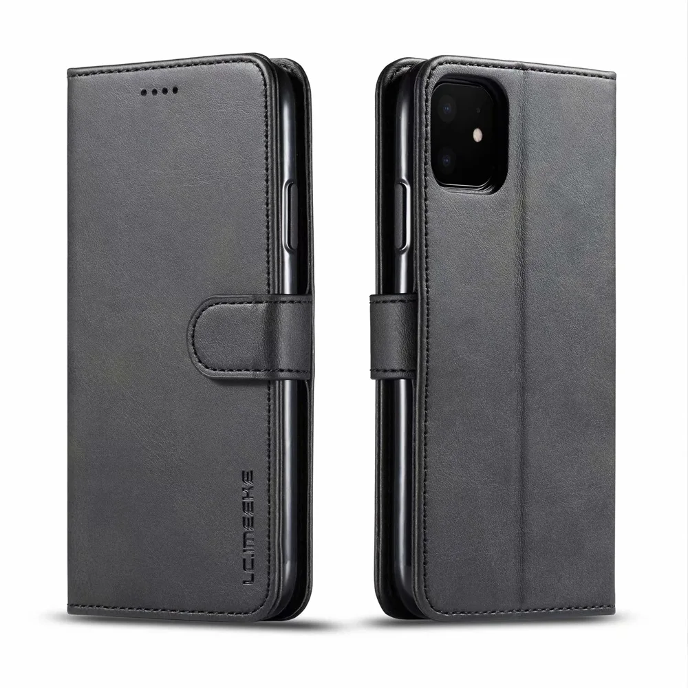 

Leather Wallet Case for iPhone 12 Pro Max Mini 11 XS XR X SE 2020 8 7 6 6s Plus 5S 5 Luxury Flip Cover Coque Card Slots Magnetic
