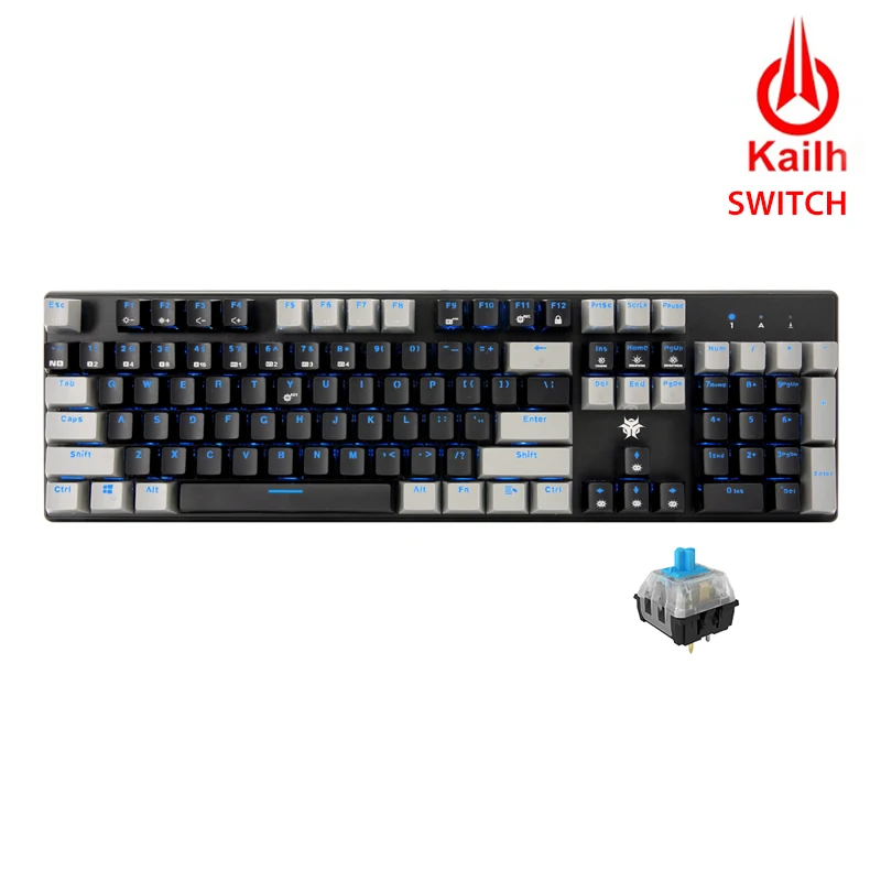 Blue Switch-BG Hexgeards GK706 Механическая игровая клавиатура kailh MX Синий переключатель 104 ключ Водонепроницаемость механическая клавиатура розовый - Цвет: Blue Switch-BG