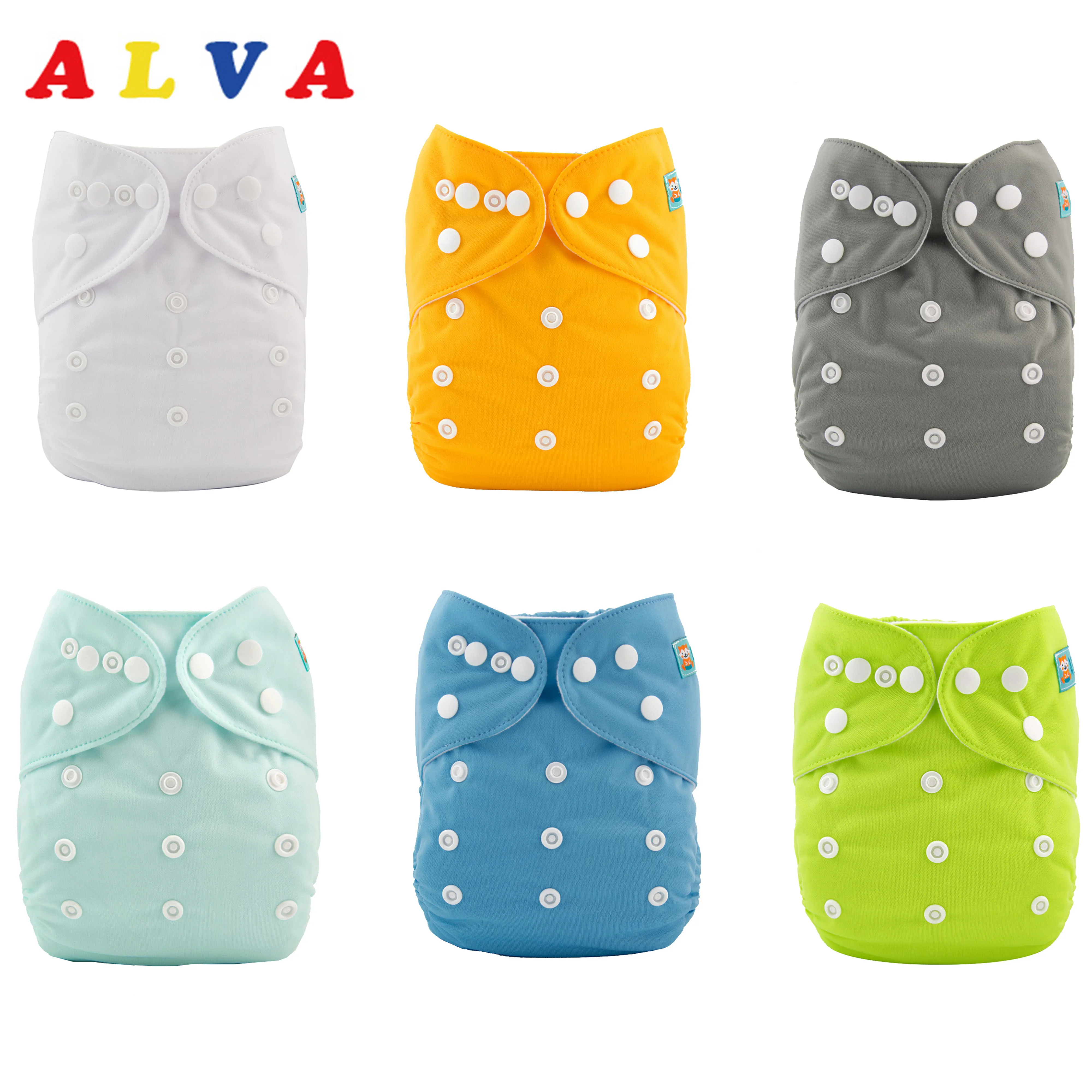 

ALVABABY 6pcs/set Cloth Diapers Baby Shells Reusable Baby Cloth Nappy Shells Without Insert