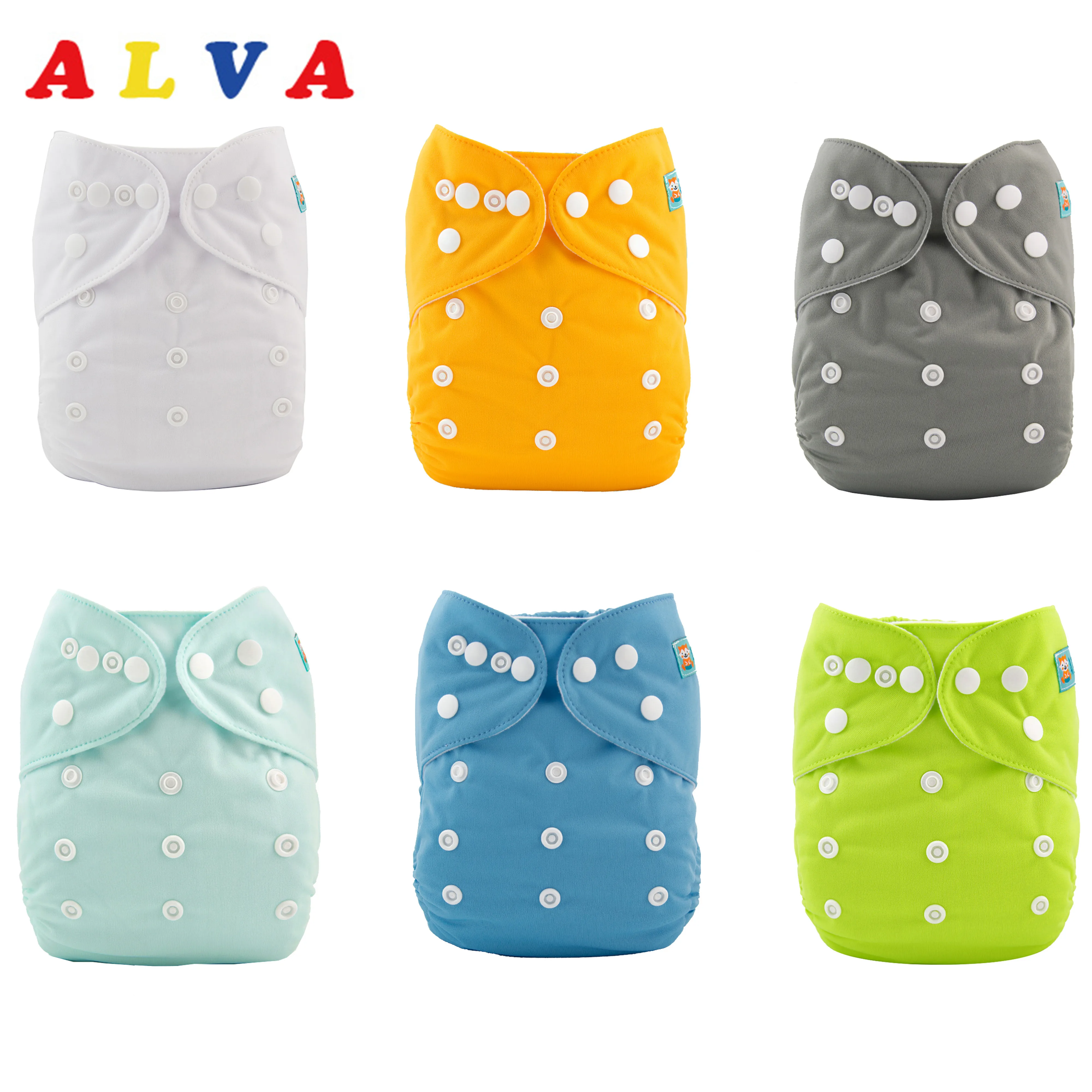 ALVABABY 6 шт./компл. ткань Подгузники Детские ракушками многоразовые детский