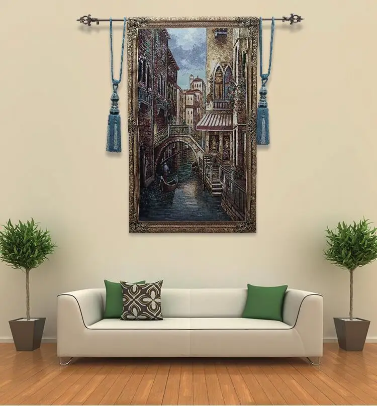 Жаккардовый гобелен для гостиной в средиземноморском стиле с изображением