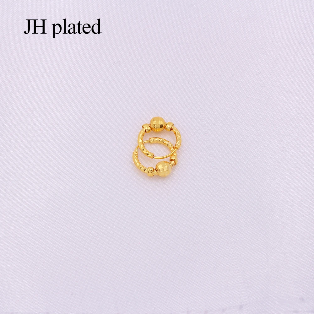 Earrings 24K Gold Color Small round Hoop earings hoops pircing gold earrings piercings accesories for Women/Girls Jewelry gifts | Украшения